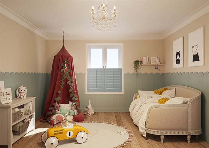 Kensington, Skyline Grey - Cafe Style Plantation Shutter - Image 9